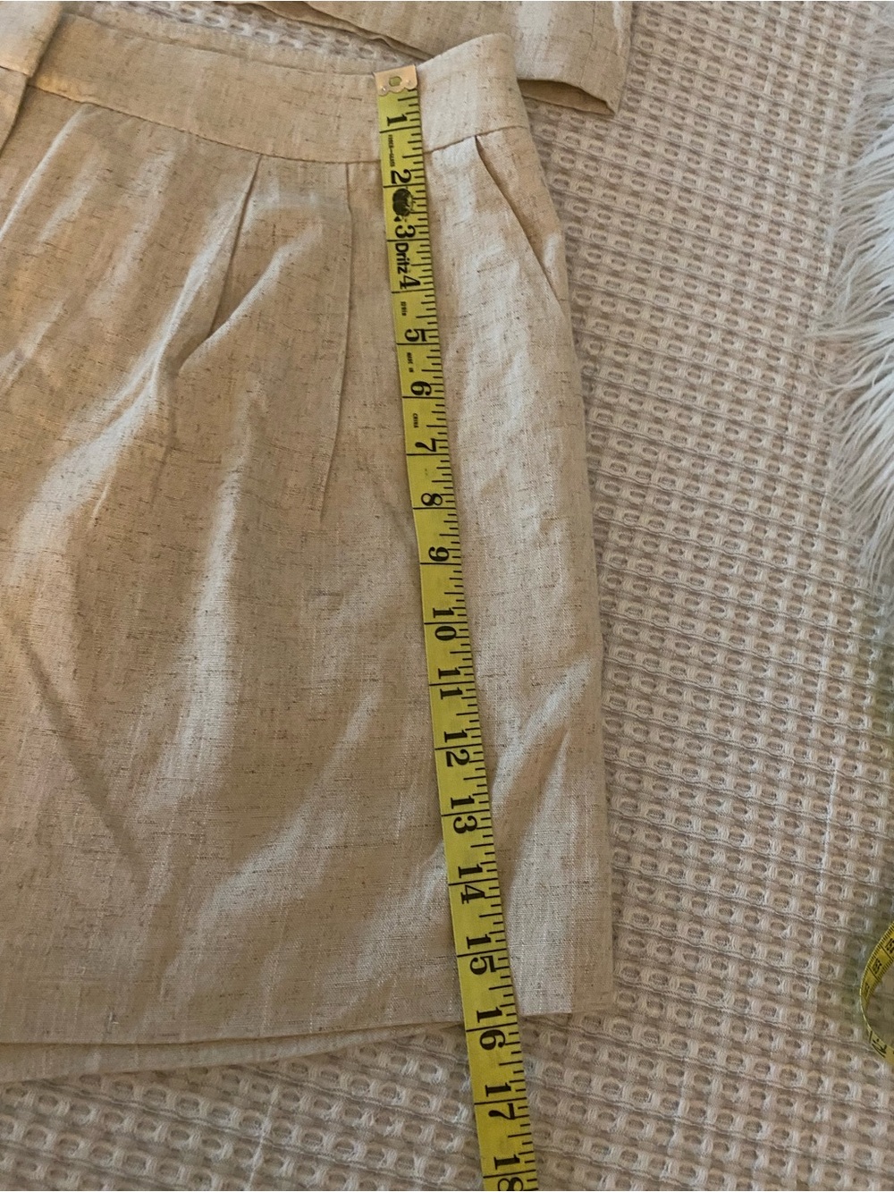 Commense High Waist Linen-Blend Shorts and Vest in Beige Cream NWT - Picture 7 of 11